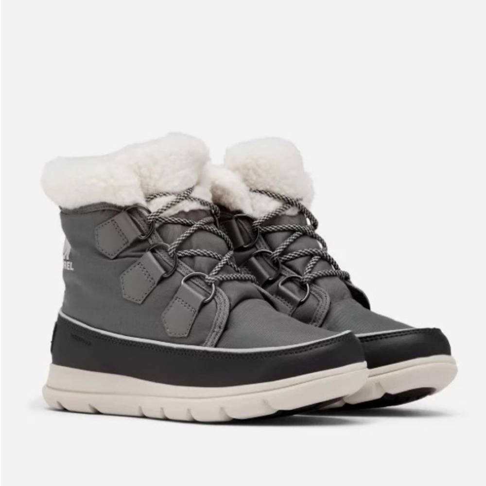 NWT SOREL EXPLORER CARNIVAL BOOT Quarry 6.5 Waterproof Insulated Fleece lined